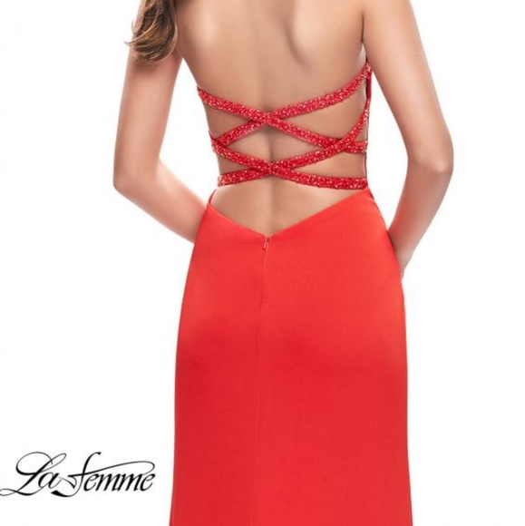 La Femme Yellow Strapless Dress - Picture 2 of 8
